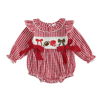 Sunday Essentials -Plaid Football Ruffle Romper™