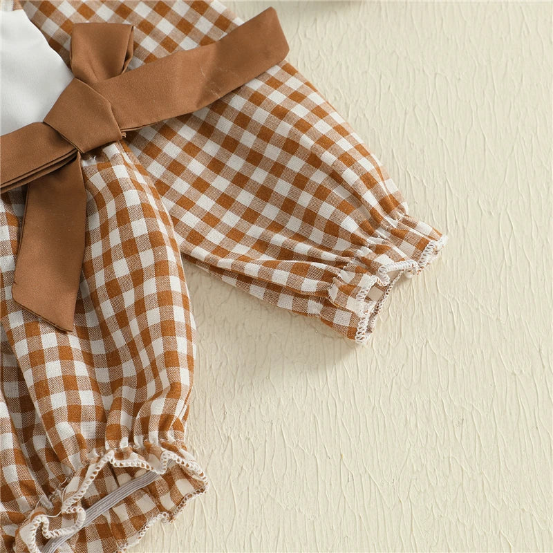 Sunday Essentials -Plaid Football Ruffle Romper™
