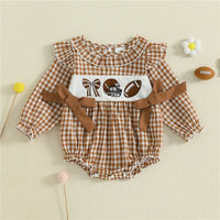 Sunday Essentials -Plaid Football Ruffle Romper™